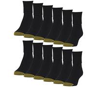 GOLDTOE Classic Turn Cuff Socks, Multipairs Calcetines, Negro (12 Pares), M (Pack Mujer
