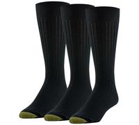 Gold Toe Men's Canterbury Extended Sock,3 Pack,Black,13-15