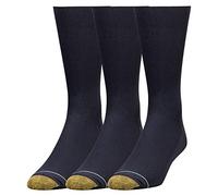 Gold Toe Metropolitan Crew - Calcetines de vestir para hombre, 3 pares, azul marino, L