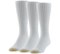 GOLDTOE Ultra Tec Performance Crew - Calcetines deportivos para hombre, 3 pares, Blanco (3 pares), X-Large