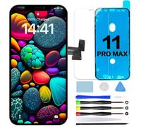GOLDWANGWANG Pantalla para iPhone 11 Pro MAX Reemplazo Negro, 6,5 Pulgadas 3D Táctil LCD Display y Digitalizador con Herramientas de Reparación, Sello Impermeable y Vidrio Templado