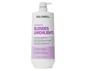 Goldwell Dualsenses Biondi e Mèches Acondicionador 1L | Neutraliza los tonos amarillos, desenredante instantáneo, luminiscina para el brillo, para cabello rubio o gris