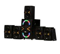 Goldwood 5.1 Audio acústico Sistema de Altavoces 5.1 Canales con Luces LED y Sistema de Altavoces Bluetooth Home Theater, Negro (AA5210)