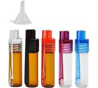 Goledwedy Herramienta de polvo de especias de 51 mm de altura con cuchara (5 piezas) pequeña botella de almacenamiento con micro embudo de vidrio con cuchara para acampar al aire libre viajes