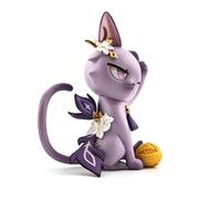 GOLEHS Genshin Impact - Figura Coleccionable de Anime de 3.75 Pulgadas, Diluc/Childe/Keqing, Regalo para fanáticos y Amantes de los Gatos,