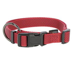 GOLEYGO - Correa para Perro Plana + Collar, Color Rojo, Talla S 1,4-2 m, Cierre magnético Seguro, Incluye Pasador Adaptador, Correa para Perros pequeños de hasta 15 kg, Carga máxima de 100 kg