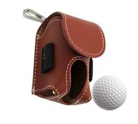 Golf Ball Bag, Golf Storage Pouch, Water Resistant Leather Holder, Golfing Accessory, Practical Organizer for Driving Course Tournament Events Practice, 1.77x1.77x3.35 Inches