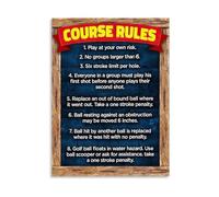 Golf Ball Course Rules Poster Canvas Painting Wall Art(Framed,16x24inch(40x60cm))