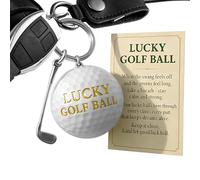 Golf Ball Keychain - LuckySport Charm, Mini Golf Ball Backpack Ornament, Car Key Ring Pendant | Portable Gift for Golfers, Adults, Women, Men, Friends, Family, Travel