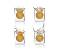 Golf Ball Shot Glasses Set Of 4 - Funny Handmade Golf Birthday Gifts for Men - 2oz Double Walled with 3d Shape Golf Ball Inside for Tequila, Whiskey