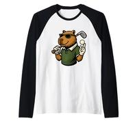 Golf Capybara Sport - Golfer Camiseta Manga Raglan