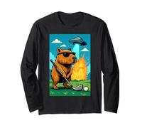 Golf Capybara UFO Sport - Golfer Aliens Funny Manga Larga
