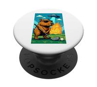Golf Capybara UFO Sport - Golfer Aliens Funny PopSockets PopGrip Adhesivo