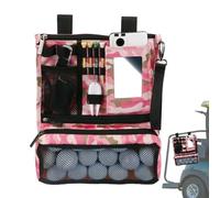 Golf Cart Bag, Golf Organizer Bag, Zippered Valuables Pouch, Foldable Storage Case, Durable Multifunctional Pocket for Ball Marker, Gloves, Cellphone