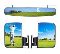 Golf Cart Mirrors,16,5" Panoramic Golf Cart Rear View and Folding Golf Cart Side Mirrors for Club Car EZGO Yamaha