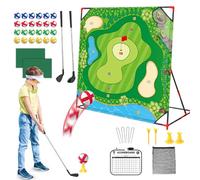 Golf Chipping Game - 54 x 54 pulgadas Práctica Target Mat, Interactive Shot Accuracy Trainer, Portable Challenge Play Set, Competitive Swing Training Accessory With Stand For Backyard Yard Home Sports