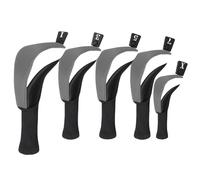 Golf Club Head Cover Set, Nylon Composite Breathable Mesh Fabric - 5 Pieces Hybrid Dustproof Protective Covers, Anti-Slip Wood Club Covers with Number Labels for Driver Fairway Woods Hybrids