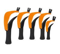 Golf Club Head Cover Set, Nylon Composite Breathable Mesh Fabric - 5 Pieces Hybrid Dustproof Protective Covers, Anti-Slip Wood Club Covers with Number Labels for Driver Fairway Woods Hybrids