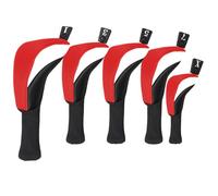 Golf Club Head Cover Set, Nylon Composite Breathable Mesh Fabric - 5 Pieces Hybrid Dustproof Protective Covers, Anti-Slip Wood Club Covers with Number Labels for Driver Fairway Woods Hybrids