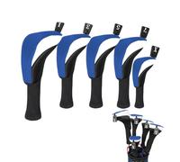 Golf Club Head Cover Set, Nylon Composite Breathable Mesh Fabric - 5 Pieces Hybrid Dustproof Protective Covers, Anti-Slip Wood Club Covers with Number Labels for Driver Fairway Woods Hybrids