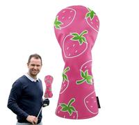 Golf Club Head Cover - Strawberry Driver Sleeve Protector | PU Leather