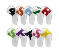 Golf Club Head Covers - 10pcs Iron Wedges 4-9 Set, ASPX Stylish Design, Waterproof Durablee Construction, Lightweight Slip-On Gear | Vibrant Colorful Protection, Portable Golf Fan Accessory, Soft