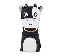 Golf Club Head Covers Waterproof PU Fabric Cartoon Design Driver Putter Cover for Training Competition Golf Accessories Black White Cow Print 30x14cm (Black)