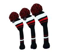 Golf Covers - 3 Piece | Washable Anti Scratch Protective Head Covers For Woods Driver Hybrid Clubs | Elastic Golf Club Accessories Compatible with All Brands For Outdoor Travel Park Use
