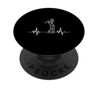 Golf Heartbeat Golf Player Golf Balls Game Golfer Hombres Niños PopSockets PopGrip Adhesivo