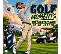 Golf Moments Coloring Book: Bold and Easy, Simple and Big Designs for Adults and Teens, Featuring Featuring Golf Scenes, Equipment, Courses, Balls and More