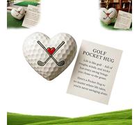Golf Pocket Hug, Heart - Shaped Golf Ball Decor,Motivational Golfs Token with Message Card,Pocket Heart Cards - Golfs Theme Encouragement Decoration,for Adults Friend Coworker-1pcs