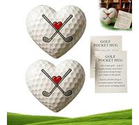 Golf Pocket Hug, Heart - Shaped Golf Ball Decor,Motivational Golfs Token with Message Card,Pocket Heart Cards - Golfs Theme Encouragement Decoration,for Adults Friend Coworker-2pcs