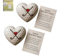 Golf Pocket Hug, Shaped Golf Ball Decor with Inspirational Card, Inspirational Golfs Gift with Encouraging Message Card, Thoughtful Golfs Present for Men and Women (2PCS)