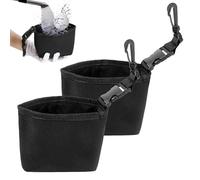 Golf Portable Cleaning Bags, Golf Cleaning Bag Club Cleaner Ball Accessories Kit with Waterproof Liner, Quick Dirt & Grass Removal, Cool Stuff for Golfers (Black*2)