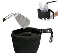 Golf Portable Cleaning Bags, Golf Cleaning Bag Club Cleaner Ball Accessories Kit with Waterproof Liner, Quick Dirt & Grass Removal, Cool Stuff for Golfers (Black)
