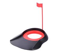 Golf Putting Cup Putter Trainer Aid Regulación Herramienta de práctica de plástico de tamaño para Interiores al Aire Oficina en casa Garaje Patio Blanco Rojo 20x17.5cm (B)