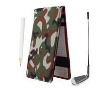 Golf Scorecard Holder With Pencil - Black Oxford Cloth, Club Yardage Book, Portable Golf Gadget, 3 Score Cards Included, Durable Zipper Closure, Compact Fit Pocket | Men, Women, Outdoor Sports, Golfs