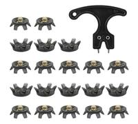 Golf Shoe Spikes, Cleat Replacements, Anti-Slip Studs, Sturdy TPU Grip, Easy Install Wrench Included, Running Tennis Training Trail Use, 1,1 x 0,3 pulgadas, Black Blue Gray, 20 piezas