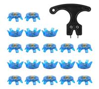 Golf Shoe Spikes, Cleat Replacements, Anti-Slip Studs, Sturdy TPU Grip, Easy Install Wrench Included, Running Tennis Training Trail Use, 1,1 x 0,3 pulgadas, Black Blue Gray, 20 piezas