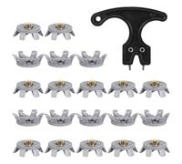 Golf Shoe Spikes, Cleat Replacements, Anti-Slip Studs, Sturdy TPU Grip, Easy Install Wrench Included, Running Tennis Training Trail Use, 1,1 x 0,3 pulgadas, Black Blue Gray, 20 piezas