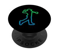 Golf Silhouette Golf Player Golf Balls Game Golfer Hombres Niños PopSockets PopGrip Adhesivo