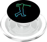 Golf Silhouette Golf Player Golf Balls Game Golfer Hombres Niños PopSockets PopGrip para MagSafe