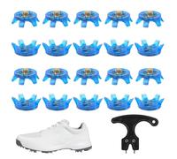 Golf Spikes, Shoe Cleats, Sports Studs, 1.1x0.3 Inches, 20 Piece Set with Wrench, Anti Slip Traction Design, for Running Tennis Training Jumping Trail Road Field