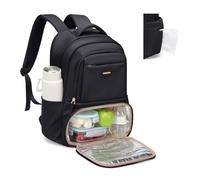 GOLF SUPAGS Mochila de Almuerzo Portatil, Mochilas Ordenador Portatil 16 Pulgadas, Mochilas Térmica con Compartimento para Almuerzo, para Escuela, Oficina, Picnic y Viaje (Negro)