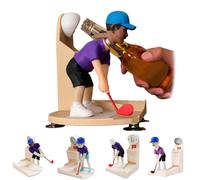 Golf Swing Beer Buddy Bottle Opener, Golf Themed Beer Bottle Opener with Mini Golfer Game, Portable Tabletop Design with Golf Lovers for Golf Bar and Man Cave Golfer Gifts (A)