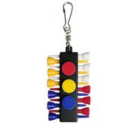 Golf tee Holder - 12 Port tee Organizer, Bag Attachment Accessory, Quick Reach Storage Management System, Portable Course Equipment Carry Solution Convenient Placement Design For Golf Bag Use