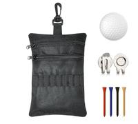 Golf Tee Pouch, Golf Valuables Pouch, Zippered Gollf Accessories Bag With Metal Carabiner, Zippered Pockets Gear Clip 7.87x5.51 Inch | Gollf Accessory Pouches Holder For Adults Lovers Friends