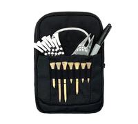 Golf Tee Pouch, Golfing Ball Bag with Holder, 5,51 x 1,97 x 8,27 pulgadas Portable Organizer, Zippered Storage, Design, Compact Black, Perfect for Men and Women on The Course