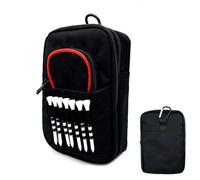 Golf Tee Pouch, Golfing Ball Bag with Holder, 5,51 x 1,97 x 8,27 pulgadas Portable Organizer, Zippered Storage, Design, Compact Black, Perfect for Men and Women on The Course