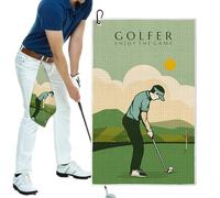 Golf Towel - 40x60cm Absorbent Polyester Waffle Pattern Cleaning Cloth, Durable Soft Fabric | Carabiner Clip Attachment Convenient Sports Accessory | Stocking Stuffer Christmas Father